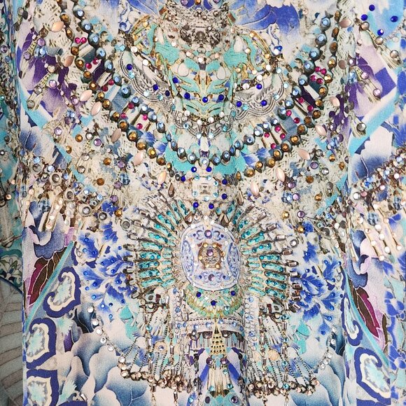 Camilla A Line Frill Dress The Blue Market Size Small b107 - Picture 7 of 13